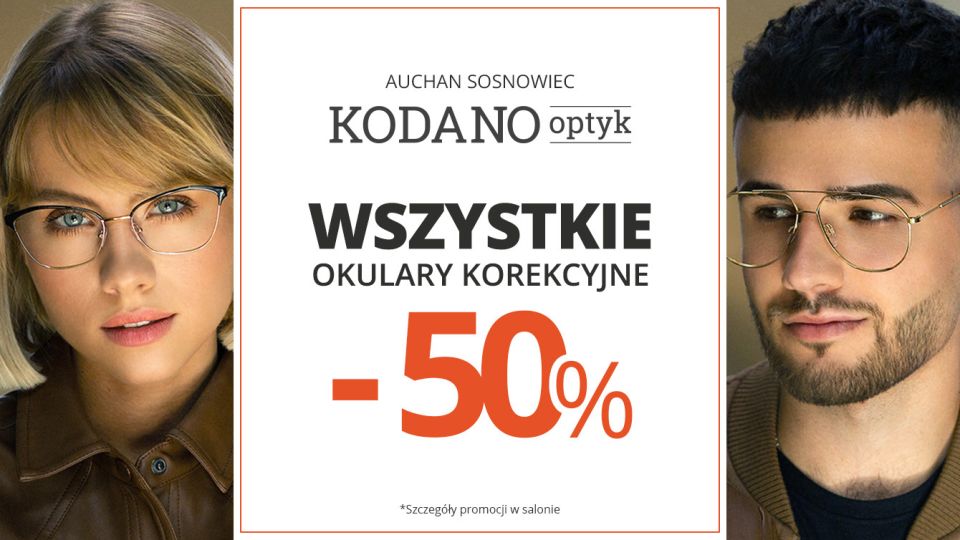 Wszystkie okulary korekcyjne (oprawki + soczewki okularowe) 50% taniej w KODANO Optyk! - galeria