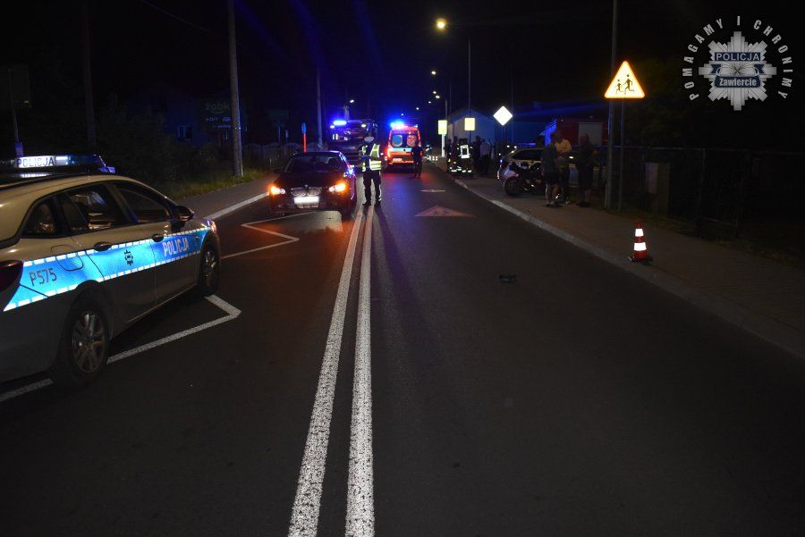 Poważny wypadek w Zawierciu. Nietrzeźwa 15-latka potrącona przez samochód. - galeria