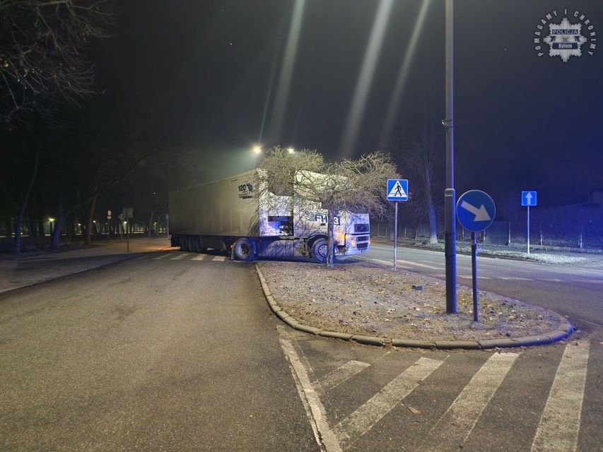 Pod wpływem amfetaminy zablokował TIR-em ulicę w Bytomiu - galeria