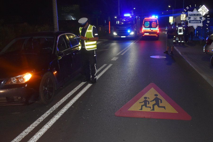 Poważny wypadek w Zawierciu. Nietrzeźwa 15-latka potrącona przez samochód. - galeria